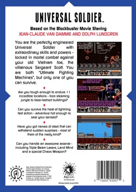 Universal Soldier (USA, Europe) (Unl) box cover back